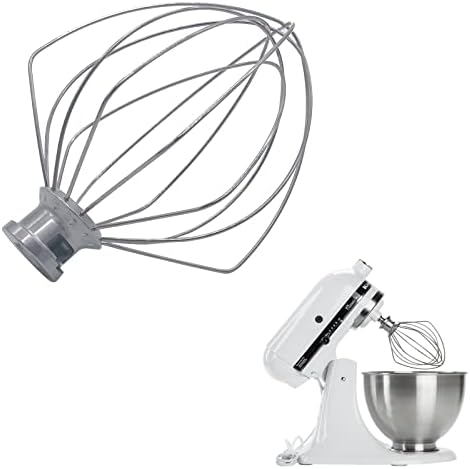 Replacement Bowl-Lift 6-Wire Whip,Compatible with KitchenAid Lift Stand Mixers Fits models K4, K5, KP50, KSM5, KSM50, KSM500PS,KSM450，KV25G and KP26M1X，The same style as KN256WW.(6 Quart)