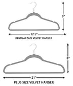 Home Expressions Premium Velvet Hangers (Pack of 20) - Ultra Thin No Slip Velvet Suit Swivel Hangers - 21" Extra Wide Strong Velvet Hangers - Space Saving Clothes Hangers - 21x0.2x10 inches (Grey)