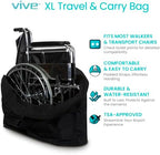 Vive XL Carry & Travel Bag for Rollator Walkers & Transport Chairs - Cover Carrier Accessory for Car Travel, Storage, Seniors - Accessories - Waterproof with Padded Straps
