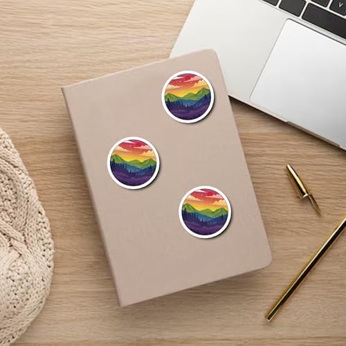 Pack 4PCS Subtle LGBTQ+ Stickers Flag LGBT Pride Mountain Trans Sunset Waterproof Vinyl Decals Decor Laptop Water Bottle Hard Hat Kindle Cars Window Bumper Helmet Tumbler Gifts