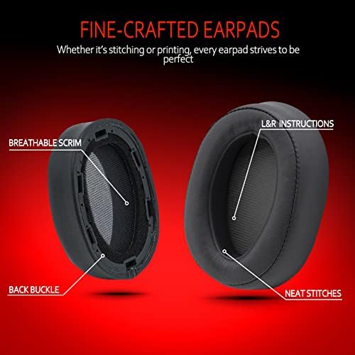 Krone Kalpasmos Replacement Earpads for Sony WH-H900N h.Ear on 2 & Sony MDR-100ABN Headphones, Sony Headphone Cushions Compatible with Sony 900N, Sony WH H900N earpads with Soft Foam Leather(Grey)