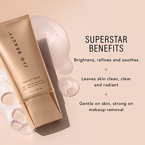 JLO BEAUTY That Hit Single Gel Cream Cleanser | Sulfate-Free, Antioxidant-Rich, Clears & Removes Makeup for Smooth, Radiant Skin | 5 Oz
