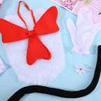 4 Pcs Cat Costume Set Include Top Hat,Oversized Bowtie with Fur,Gloves and Tail for Kids World Book Day Dress Up