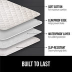 Gorilla Grip Washable Toddler Mattress Incontinence Pads, Reusable Waterproof Bed Underpads, Absorbent Leak Proof, 52x44, Slip Resistant Pad Protector Absorbs 11 Cups for Bedwetting Elderly Kids White