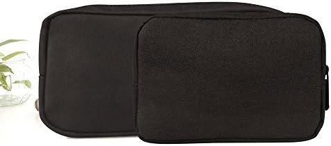 Universal Electronics/Accessories Soft Carrying Case Bag, Durable & Light-Weight,Suitable for Out-Going, Business, Travel and Cosmetics Kit (Small+Big-Black)