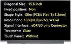 New Screen Replacement for NT156WHM-N34 NT156WHM-N30 NT156WHM-N35,eDP 30 Pins 1366(RGB)×768, WXGA Glare LCD LED Display