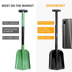 Overmont Collapsible Snow Shovel Aluminum - Lightweight Snow Utility with Ice Scraper and Carrying Bag Sizes 32 and 42 Inch