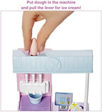 Barbie Careers Playset, Ice Cream Shop Set with Blonde Fashion Doll, Ice Cream Machine, Molds, Dough & Accessories
