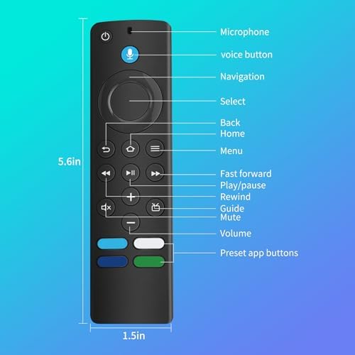 L5B83G (3rd GEN) Replacement Voice Remote - Compatible with Amazon Fire Smart TVs (Stick, Cube, 4K) & TVs