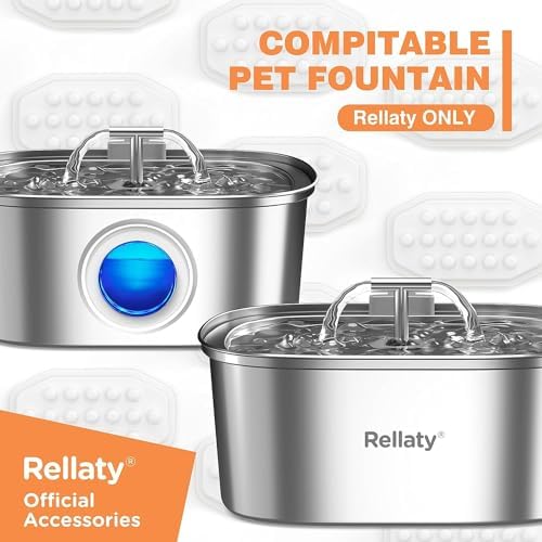 Cat Water Fountain Stainless Steel 8 Filters Replacement & 8 Pre-Filter Sponges