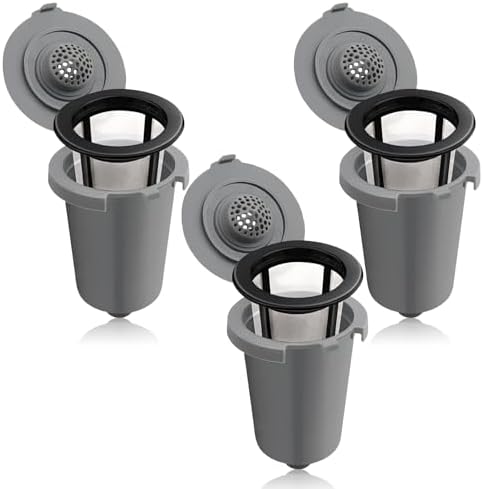 Replacement Parts Grey Reusable Filter Cup, Compatible with Cuisinart Single Serve Coffee Makers 3 Pack