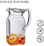 Amazing Abby - Quadly Bandly - Plastic Pitcher (64 oz, 2 Quart), Clear Water Pitcher with Lid, Fridge Jug, BPA-Free, Shatter-Proof, Great for Iced Tea, Sangria, Lemonade, Juice, Milk, and More