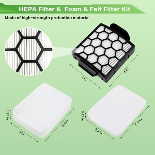 VIEWALL Filters Replacement for Shark Pet ZU102 Pet Pro ZU60 ZU62 Swivel Pro ZU51 NV151 NV150 CU50WM Pet Plus NV251 NV255 Navigator Upright Vacuum, Part 1238FT60 1239FT60