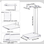 Xuhal Acrylic Headphone Stand Headset Holder for Desk, Clear Acrylic Gaming Headset Stand Universal Headphone Holder for Desktop Display Office Accessories, with Metal Hardware(Rectangle)