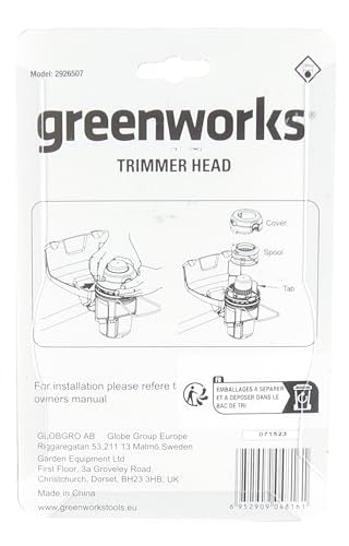 Greenworks Trimmer Head 2926507 for Greenworks String Trimmer GD40BC GD40BCB Series