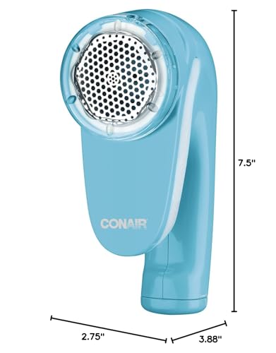 Conair Fabric Shaver and Lint Remover, Battery Operated Portable Fabric Shaver, Blue