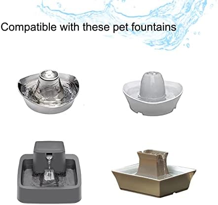 8 Pack Pet Fountain Filter Replacement,4 Carbon Filters and 4 Foam Pre-Filter Replacement Compatible with Multiple Pet Water Dispensers Water Bowl