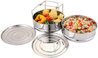 Aozita 3 Quart Stackable Steamer Insert Pans - Accessories for Instant Pot Mini 3 qt - Pot in Pot, Baking, Casseroles, Lasagna Pans, Food Steamer for Pressure Cooker, Upgrade Interchangeable Lids