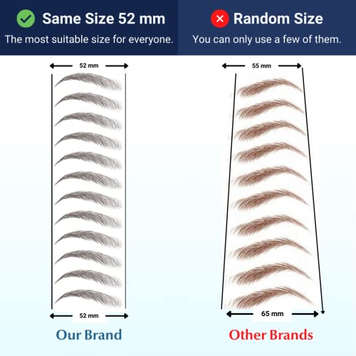 | Waterproof Eyebrow Tattoo Stickers. A real hair stroke look. Hair replacement without surgery. Solution for hair loss. Bushy Tinted eyebrow tattoos. (New Miami, Dark Brown)