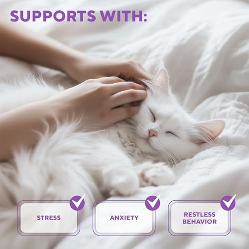 Calming Pheromone Spray & Scratch Repellent for Cats - Reduces Scratching Furniture, Pee - During Travel, Fireworks, Thunder, Vet Zone - Helps to Relief Stress, Fighting, Hiding