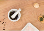 HIC Kitchen Mortar and Pestle for Grinding Spices and Herbs and Crushing Pills, Fine-White Porcelain