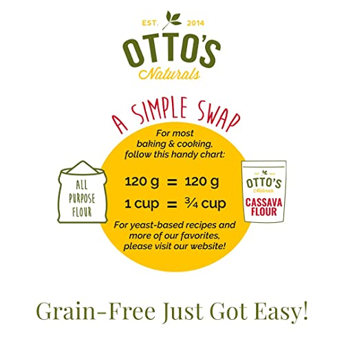Otto’s Naturals - Cassava Flour, All Purpose Flour as Wheat Replacement, Used as Bread Flour, Pizza Dough Flour, & Cake Flour Substitute, Nut, Grain, and Gluten Free Flour, 15 lbs