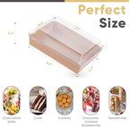 50 Pack 7x5 Charcuterie Boxes with Clear Lids - To Go Paper Charcuterie Board with Lid, Disposable Food Containers for Desserts, Cookie, Food, Chocolate Strawberry, Charcuterie Accessories