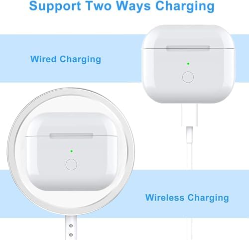 Charging Case Replacement Compatible with AirPods 3rd Generation, Wireless AirPods 3 Charger Case with Pairing Sync Button Without Earbuds, White