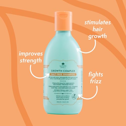 Nature Spell Hair Shampoo for Hair Growth, Infused with Ayurvedic Herbs, Vegan & Sulphate-Free, Suitable for All Hair Types, 10.14 Fl Oz