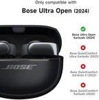SURITCH Case Cover for Bose Ultra Open Earbuds(2024), Shockproof Protective Cover for Bose Ultra Open Wireless Ear Earbuds Charging Case Accessories with Carabiner, Black