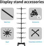 Hypergiant Retail Display Stand 7 Tier Rotating Rack For Store Display Shelves,Jewelry Keyring Socking Hats,Movable Shop Spinner for Toys Show ,Black,Adjustable height
