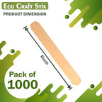 6" Jumbo Wood Craft Sticks - Pack of 1,000