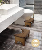 Bamboo Toilet Stool for Adults, 6.5" Toilet Poop Stool, Bathroom Toilet Stool with Non-Slip Mat for Adults Children Healthy Portable Adult Toilet Poop Stool (Brown). Thanksgiving Decor