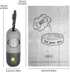 Dog Poop Bags Holder with LED Flashlight|Pet Waste Bags Dispenser for Leash|Doggie Potty Bags Container with Leak-proof Pet Trash Bags and Accessories (1 Holder 195 Bags, Grey and Black)