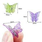 EAONE Sparkly Mini Butterfly Clips, Glitter Colorful Mini Hair Claw Clip for Girls and Women, 90s Y2K Cute Hair Styling Accessories, More than 10 Asscorted Colors, Set of 50