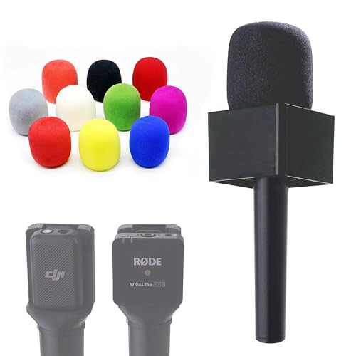 1pc Black DELUXE Macrokraft Interview Handle Adapter for DJI Mic, Rode, Hollyland Lark, Neewer, Godox and Other Wireless Pro Microphone Systems | Handheld Mount | Videography Audio Accessories | Mic Flag Included