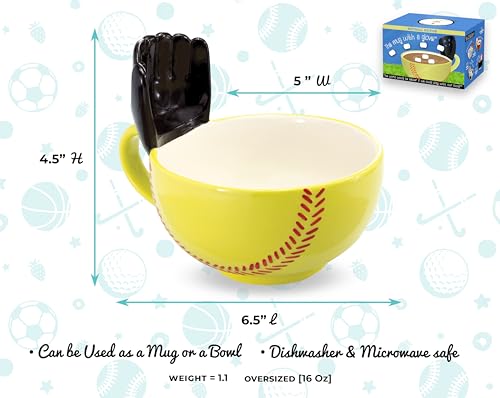 MAX'IS Creations The Softball Mug with a Glove, Softball Gifts for Girls 8-12 12-14 Softball Coach Gifts Softball Mom Gift Kids Christmas Gift Softball Stuff, Novelty Ceramic Big Funny Coffee Mug 16oz