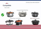 Oval glass lid for 7qt slow cooker compatible with Crock pot, Hamilton Beach, Black &Decker and most brand in market 7quart slow cooker, NOT Fit with Crock Pot CPSCVC70LLEC that marked on the picture
