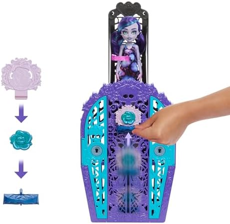 Monster High Skulltimate Secrets Doll & Accessories Set, Garden Mysteries Twyla with Reveal Closet & 19+ Tea Party Surprises Like Clothes
