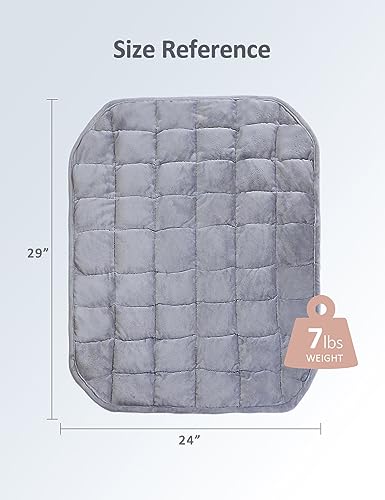 Kivik Weighted Blanket for Adults,Small Weighted Blanket Travel Size (29" Lx24 W-7 lbs),Weighted Lap Pad for The Elderly, Heavy Lap Blanket Grey, Machine Washable