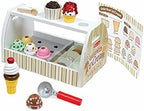 Melissa & Doug Wooden Scoop and Serve Ice Cream Counter With Play Food and Accessories (28 Pcs) Pretend Food, Ice Cream Toys, For Kids Ages 3+