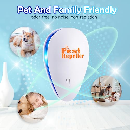 RibRave Ultrasonic Pest Repeller 6 Pack Indoor Pest Repeller Plug in Ultrasonic Pest Control Repelling Rodent and Insect Electric Pest Control Repellent Friendly for Kid and Pet, White