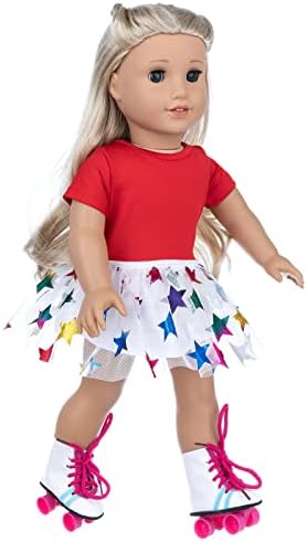 18 Inch Girl Doll Travel Skating Sport Play Set - 7PC Outdoor Accessories (Not Include Doll)