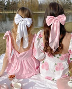 Valentine's Day Hair Bows for Women Hair Ribbon Bow Hair Clips with Long Tails Vintage Hair Accessories for Women Valentine's Day Hair Bows for Women Heart Hair Bow