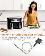 Air Temperature Thermometer Probe Replacement for Ninja DZ550 Foodi Smart XL 6-in-1 Dual Temp Probe Indoor Grill & Air Fryer Accessories