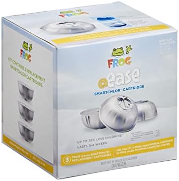 FROG @Ease Replacement SmartChlor Cartridge for use with Hot Tub FROG @Ease Floating System - Hot Tub Sanitizer System Supports Less Chlorine Use - 3 Pack