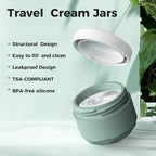 Travel Containers for Toiletries, Silicone Cream Jars TSA Approved 2.5oz Travel Size Containers with Toiletry Bag, Wide Mouth Leak-proof Travel Accessories with Lid for Cosmetic Cream