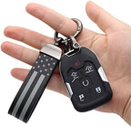 Elegananccy American USA Flag Car Keychain with Zinc Alloy Ring Fit for Truck, Ford, Jeep, Men Car Accessories