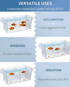 Pawfly Aquarium Fish Breeding Box Acrylic Hatchery Incubator Tank with Suction Cups Large Isolation Box for Baby Fish Shrimp Betta Guppy and Platy