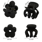 SuPoo Claw Hair Clips for Girls - 20pcs Black Mini Flower and Octopus Clips for Thin, Short Hair - 1.1 Hair Styling Accessories & School Gifts